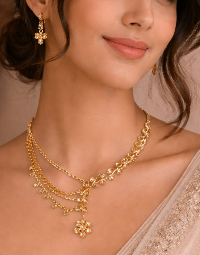 AD Stone Necklace For Girls