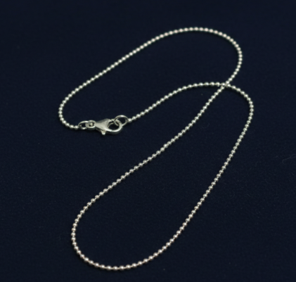 45 Cm Sterling Silver 1.2mm Faceted Ball Chain