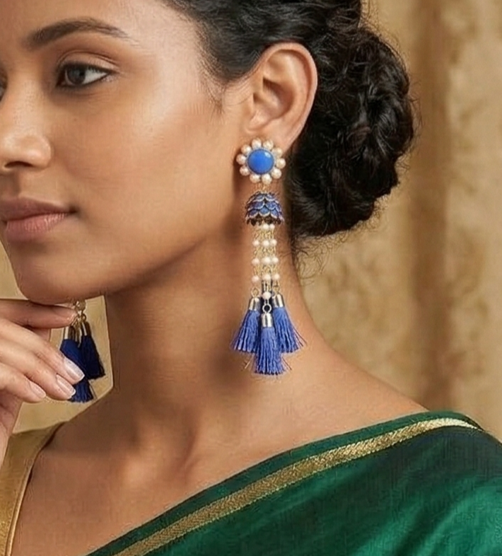Designer Beaded Pacchi Tassel Earring