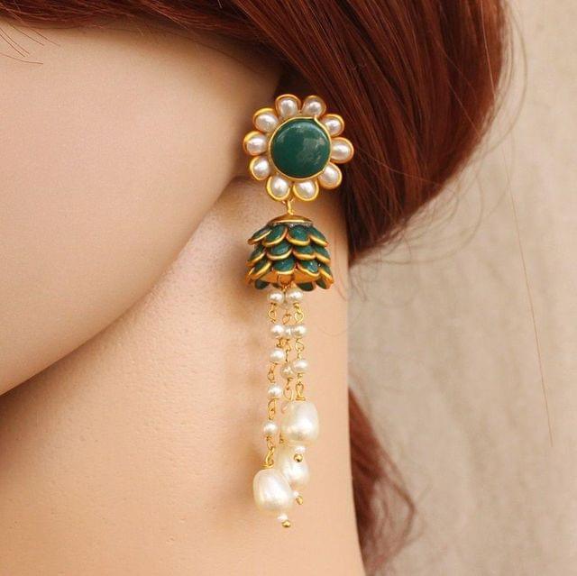 Designer Beaded Pearl Pacchi Earring