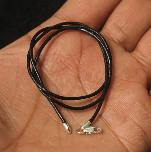 1 Pc 40cm Sterling Silver Leather Cord Necklace