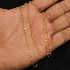 45 Cm Sterling Silver Fine Flat Link Chain Gold Plated