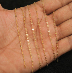 100 Cm Sterling Silver Fine Flat Link Chain