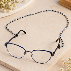 Black & Silver Beaded Eyeglass Chain