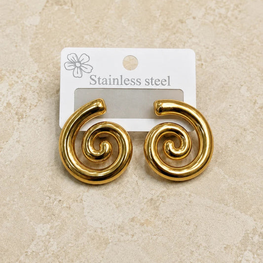 Elegant Spiral Stainless Steel Earrings