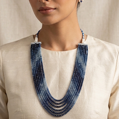 Blue Horizon Seven-Strand Gemstone Beaded Necklace