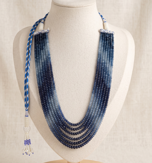 Blue Horizon Seven-Strand Gemstone Beaded Necklace