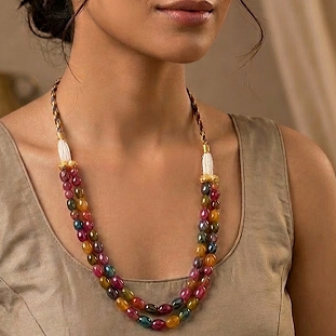 Multi Melody Two-Strand Gemstone Beaded Necklace