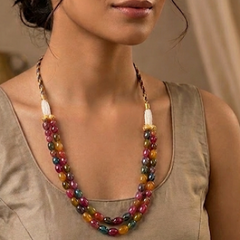 Multi Melody Two-Strand Gemstone Beaded Necklace