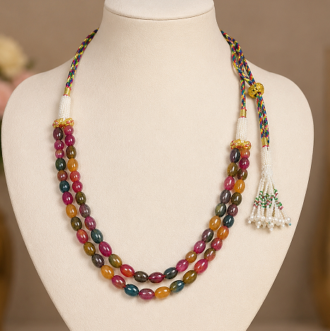 Multi Melody Two-Strand Gemstone Beaded Necklace