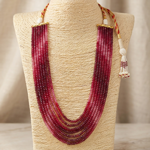 Velvet Rose Seven-Strand Gemstone Beaded Necklace