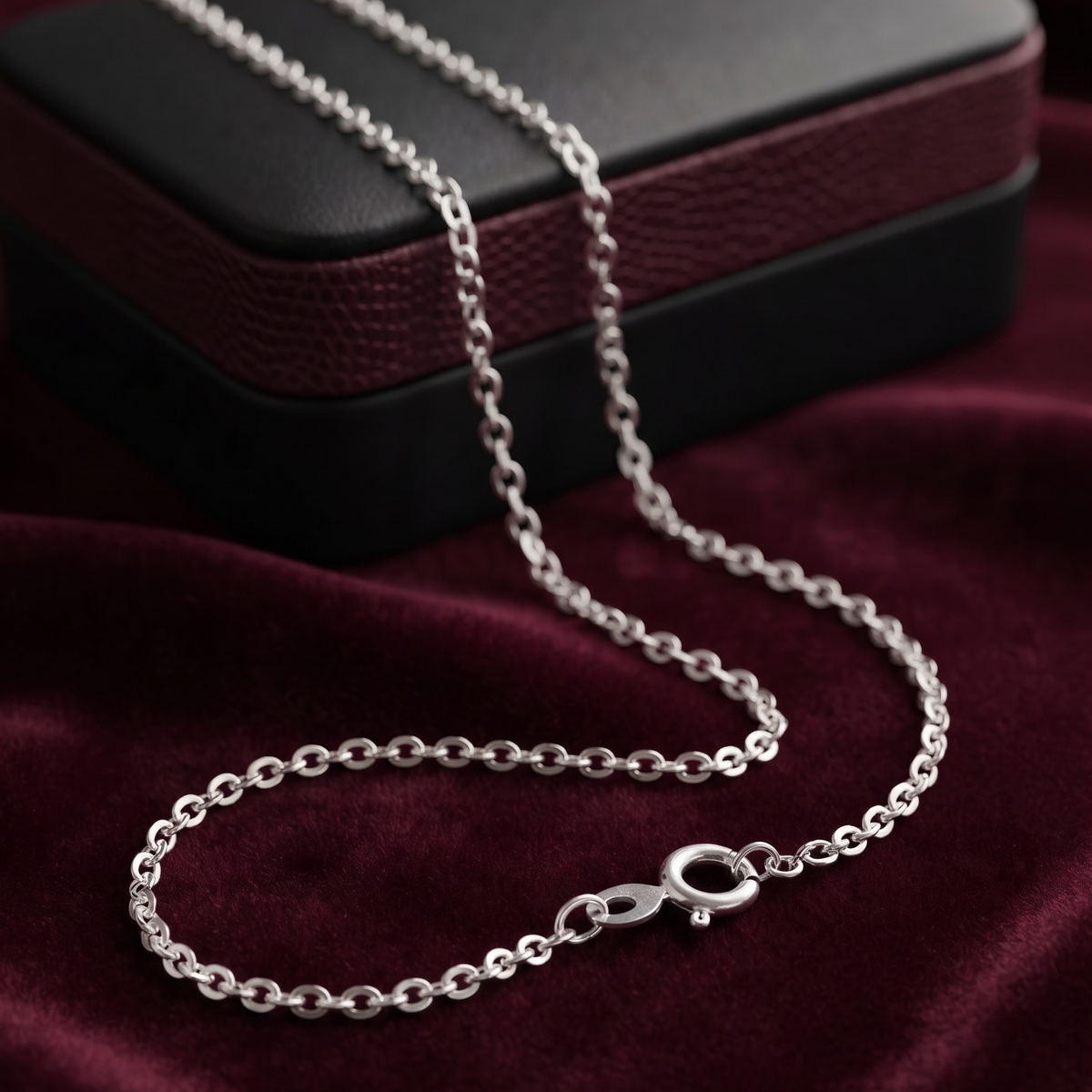 45 Cm Sterling Silver Oval Link Chain