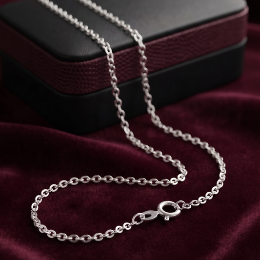 45 Cm Sterling Silver Oval Link Chain
