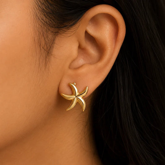 Golden Starfish Stud Earring