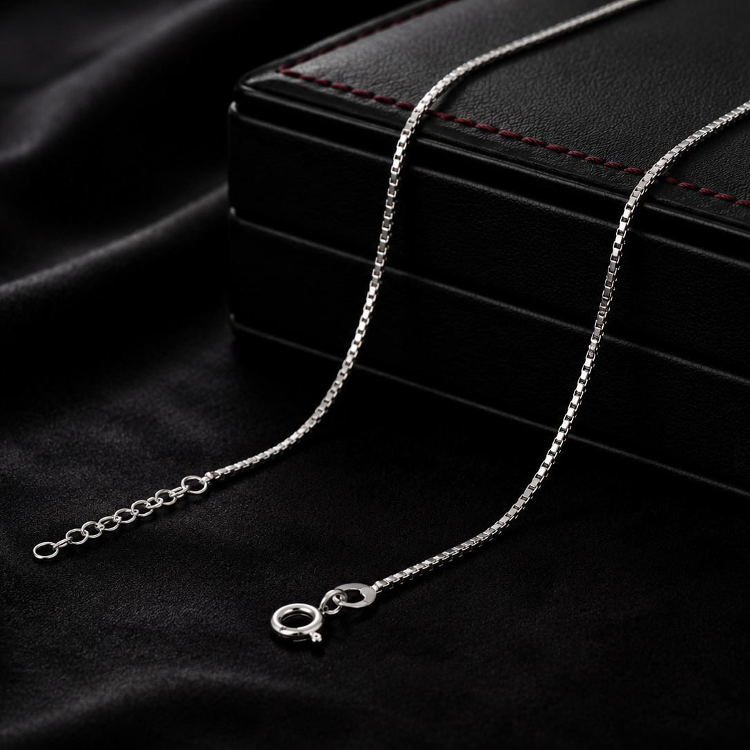 45 Cm Sterling Silver Sleek Box Link Chain
