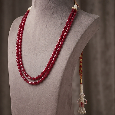 Ruby Radiance Two-Strand Gemstone Beaded Necklace