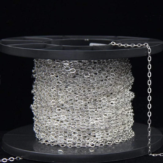 100 Cm Sterling Silver Flat Link Chain