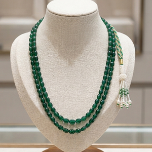Emerald Grace Two-Strand Gemstone Beaded Necklace