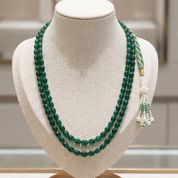 Emerald Grace Two-Strand Gemstone Beaded Necklace