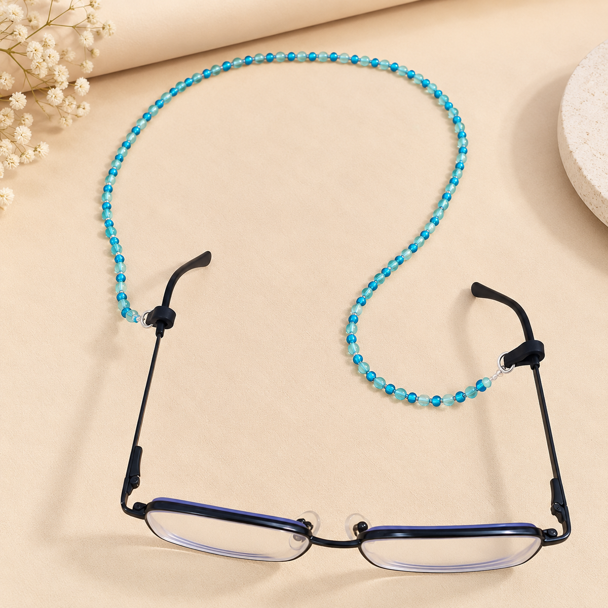 Ocean Blue Beaded Spectacle Chain