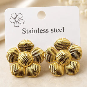 Golden Floral Statement Earring