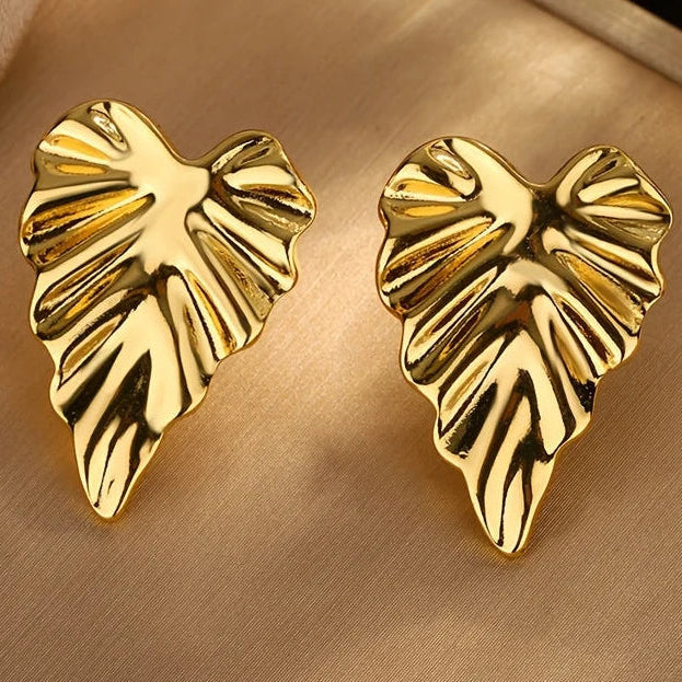 Golden Leaf Statement Earring