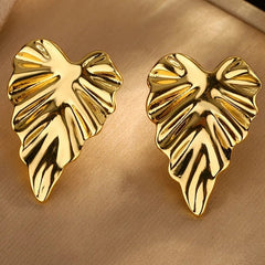 Golden Leaf Statement Earring