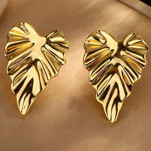 Golden Leaf Statement Earring