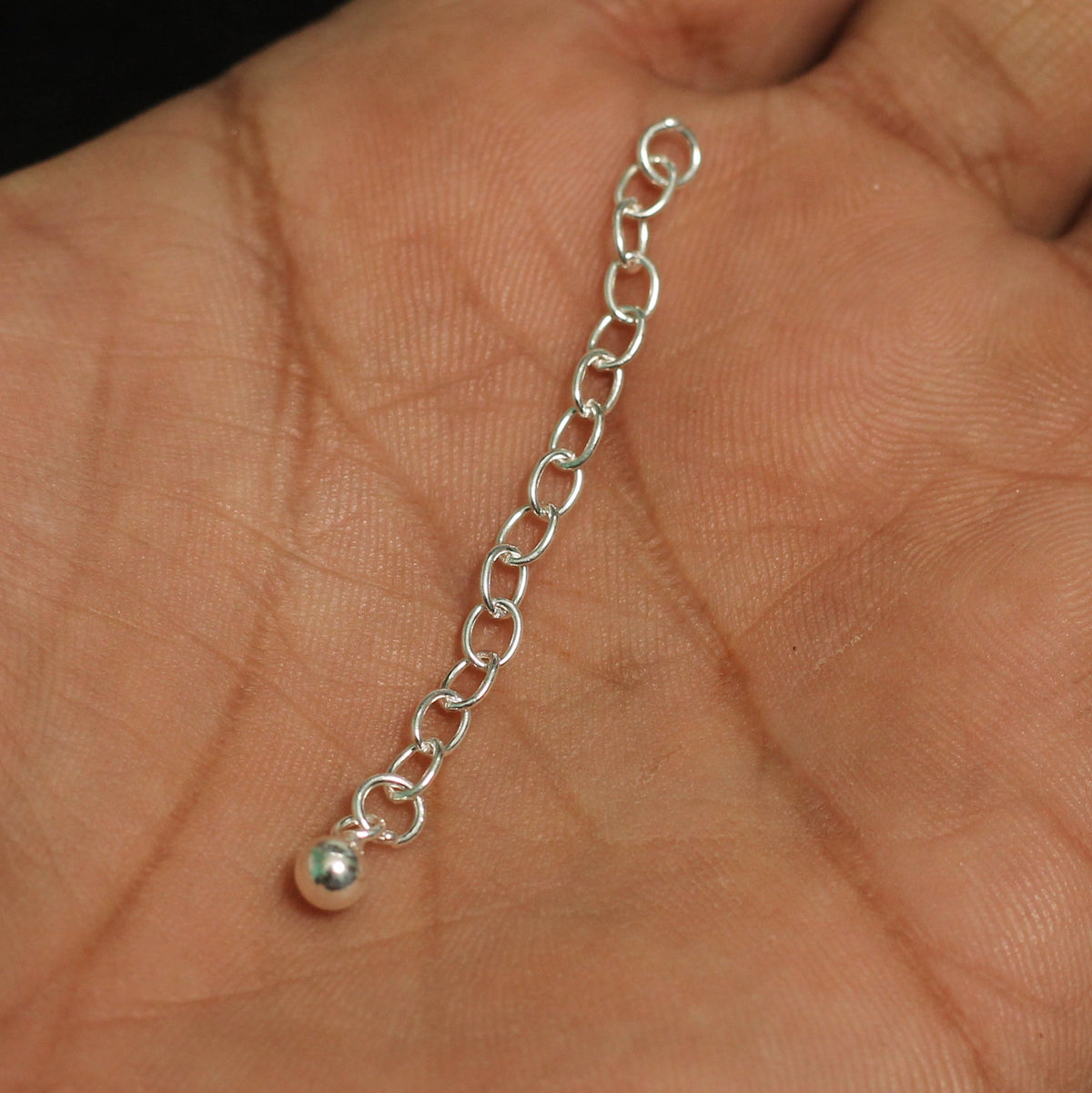 1 Pc 55mm Sterling Silver Ball Chain Extension