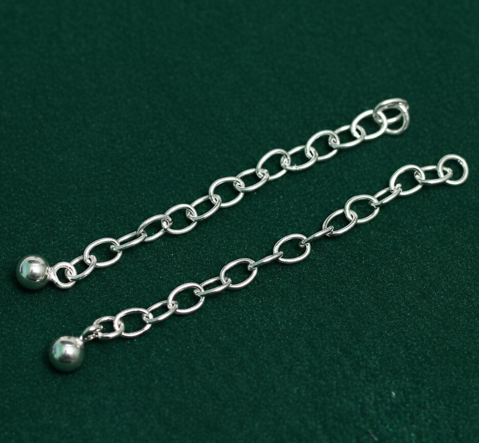 1 Pc 55mm Sterling Silver Ball Chain Extension