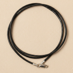 1 Pc 40cm Sterling Silver Leather Cord Necklace
