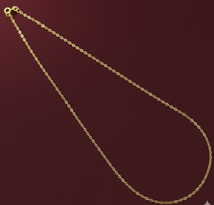 45 Cm Sterling Silver Fine Flat Link Chain Gold Plated