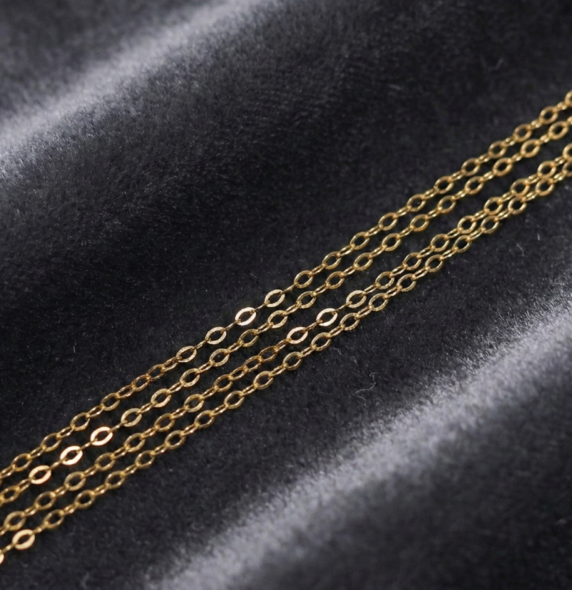 100 Cm Sterling Silver Fine Flat Link Chain