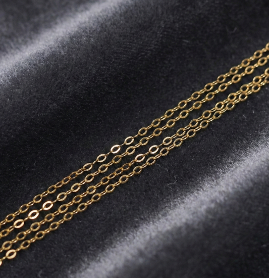 100 Cm Sterling Silver Fine Flat Link Chain