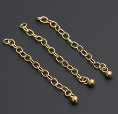 1 Pc Sterling Silver Gold Plated Ball Chain Extension