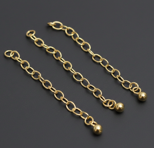 1 Pc Sterling Silver Gold Plated Ball Chain Extension