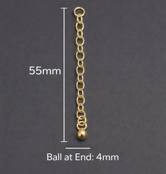 1 Pc Sterling Silver Gold Plated Ball Chain Extension
