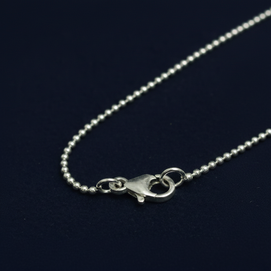 45 Cm Sterling Silver 1.2mm Faceted Ball Chain