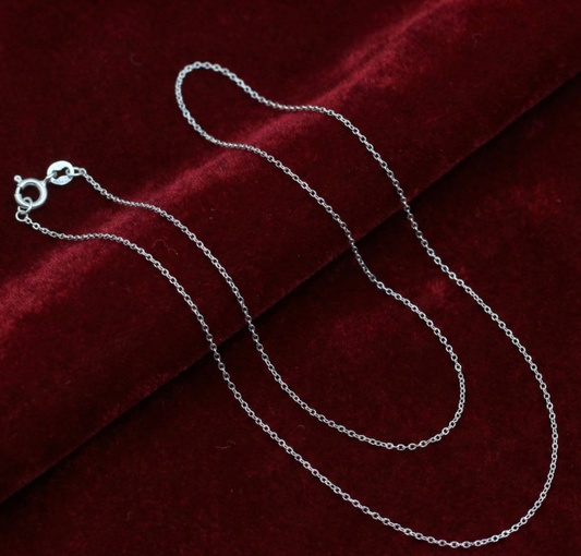 40-45 Cm 92.5 Sterling Silver Fine Link Chain