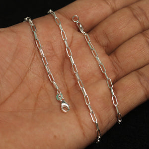 45 Cm Sterling Silver Paper Clip Chain