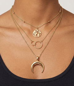 Global Ring Design Golden Plated Necklace