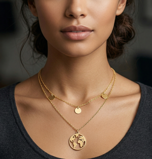 Golden Plated Multi String Chain Necklace