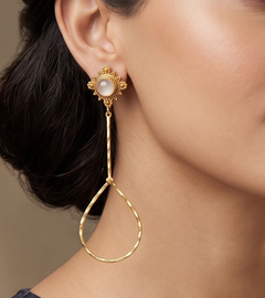 Gold Plated Gemstone Danglers Earring