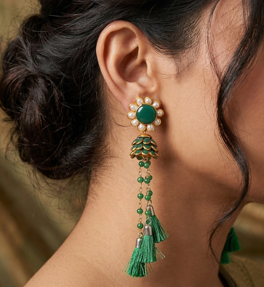 Designer Beaded Pacchi Tassel Earring