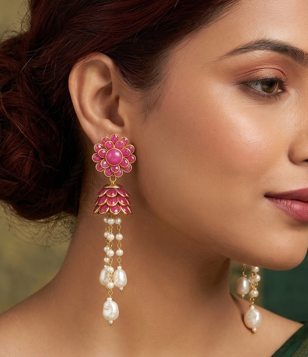 Designer Beaded Pearl Pacchi Earring