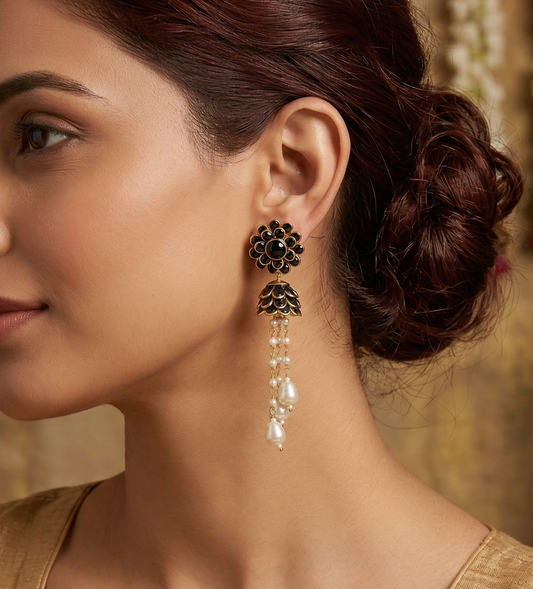 Designer Beaded Pearl Pacchi Earring