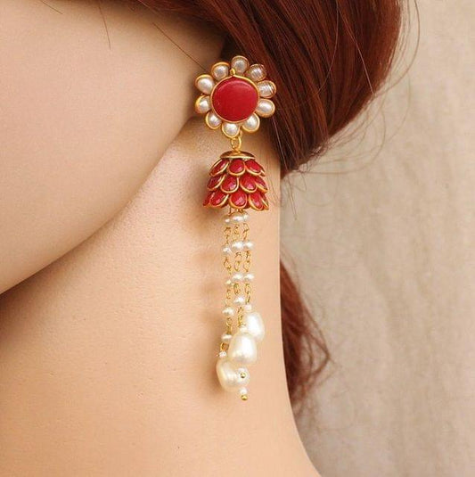 Designer Beaded Pearl Pacchi Earring