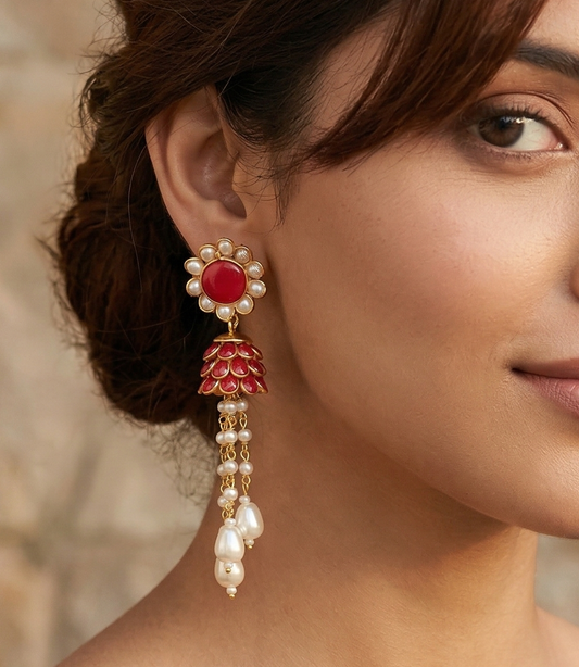 Designer Beaded Pearl Pacchi Earring