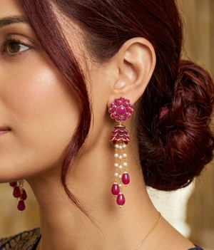Designer Beaded Crystal Pacchi Earring