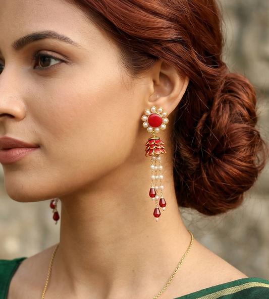 Designer Beaded Crystal Pacchi Earring